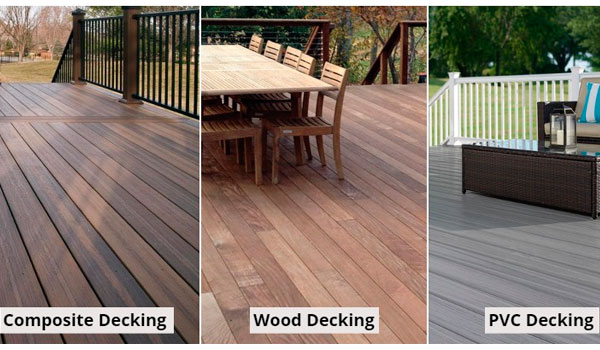 wood decking, copmosite decking and pvc decking comparasion